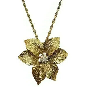 Vtg Judy Lee 3D Rose & Crystal Necklace 1950s Love Song catalog pc